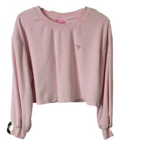 Stoney Clover Lane Pink Cropped Terry Top Size Large